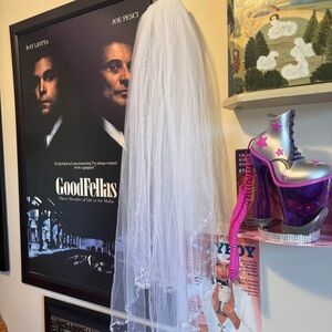 White Bridal Veil with Sequins